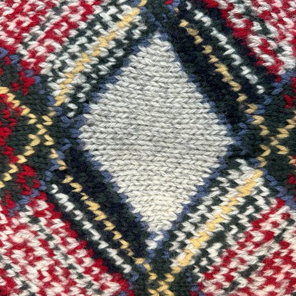 Vintage F. by Faconnable 100% Wool Men's Sweater Red Black Plaid Medium - Picture 6 of 6